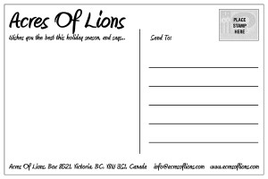 Acres Of Lions Christmas Card (Back)